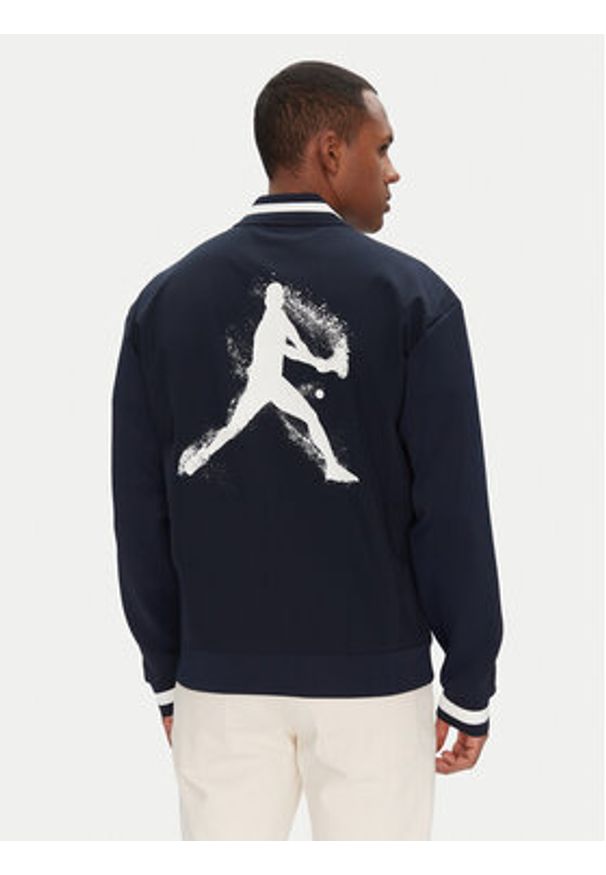 Lacoste Kurtka bomber SH1045 Granatowy Regular Fit. Kolor: niebieski. Materiał: syntetyk