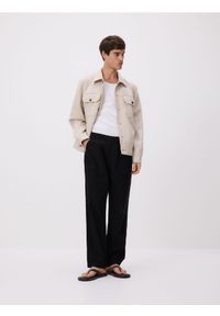 Reserved - Bawełniane spodnie jogger - czarny. Kolor: czarny. Materiał: bawełna