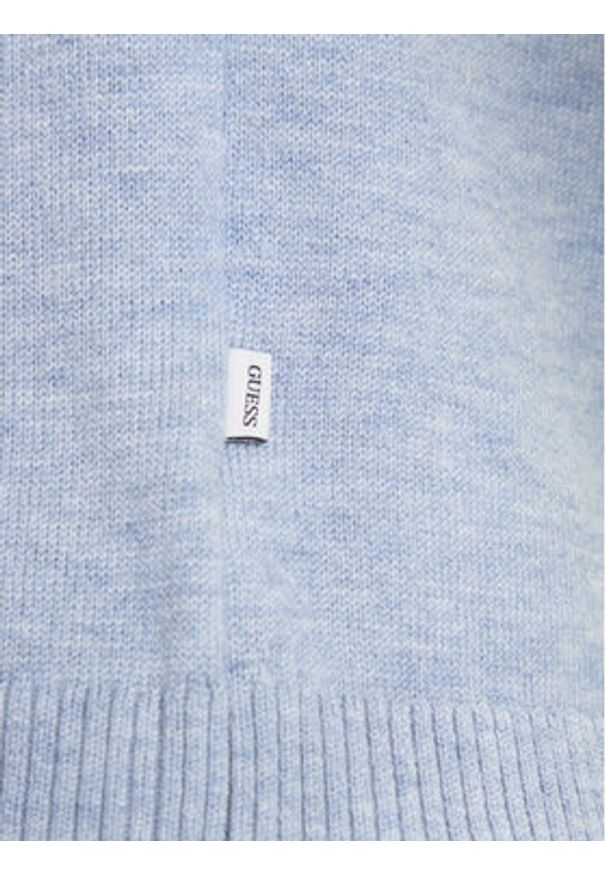 Guess Jeans Golf W4BR15 Z3HO2 Błękitny Regular Fit. Typ kołnierza: golf. Kolor: niebieski. Materiał: syntetyk