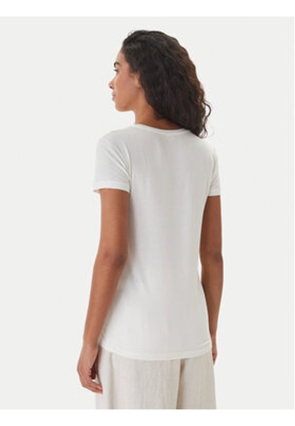 Emporio Armani T-Shirt EW000408 AF19024 U1131 Biały Regular Fit. Kolor: biały. Materiał: bawełna