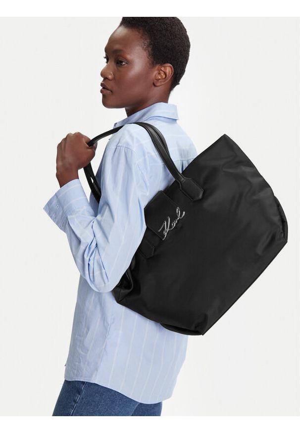 Karl Lagerfeld - KARL LAGERFELD Torebka A3W30029 Czarny. Kolor: czarny. Materiał: skórzane