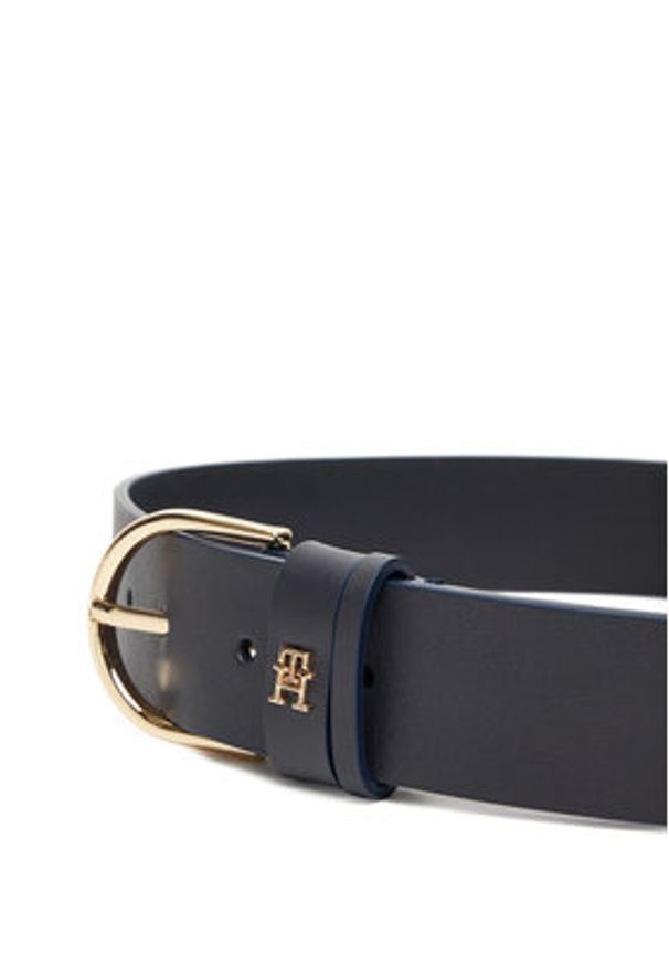 TOMMY HILFIGER - Tommy Hilfiger Pasek Damski Essential Effortless 3.5 AW0AW17757 Granatowy. Kolor: niebieski. Materiał: skóra