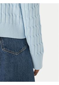 TOMMY HILFIGER - Tommy Hilfiger Sweter WW0WW48433 Niebieski jasny Regular Fit. Kolor: niebieski. Materiał: bawełna #5