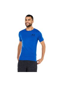 Under Armour - Koszulka Męska Z Logo. Kolor: niebieski. Sport: turystyka piesza