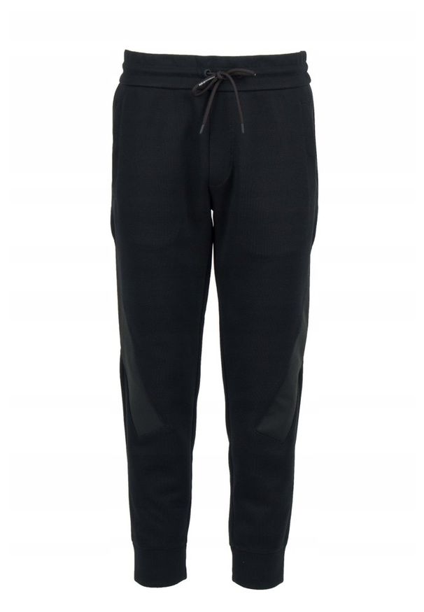 Emporio Armani - EMPORIO ARMANI Spodnie dresowe męskie. Kolor: czarny. Materiał: dresówka. Wzór: nadruk