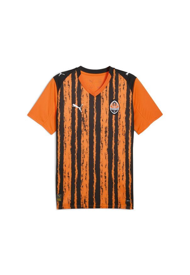 Puma - Męska koszulka domowa FC Shakhtar Donetsk 25/26 PUMA Rickie Orange Black. Kolor: czarny, pomarańczowy, wielokolorowy, żółty