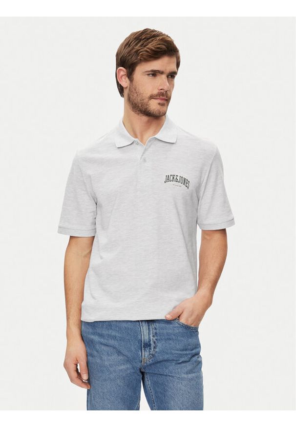 Jack & Jones - Jack&Jones Polo Josh 12247387 Biały Standard Fit. Typ kołnierza: polo. Kolor: biały. Materiał: bawełna