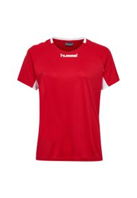 Koszulka sportowa z krótkim rękawem damska Hummel Core Team Jersey Woman S/S. Kolor: czerwony. Materiał: jersey. Długość rękawa: krótki rękaw. Długość: krótkie