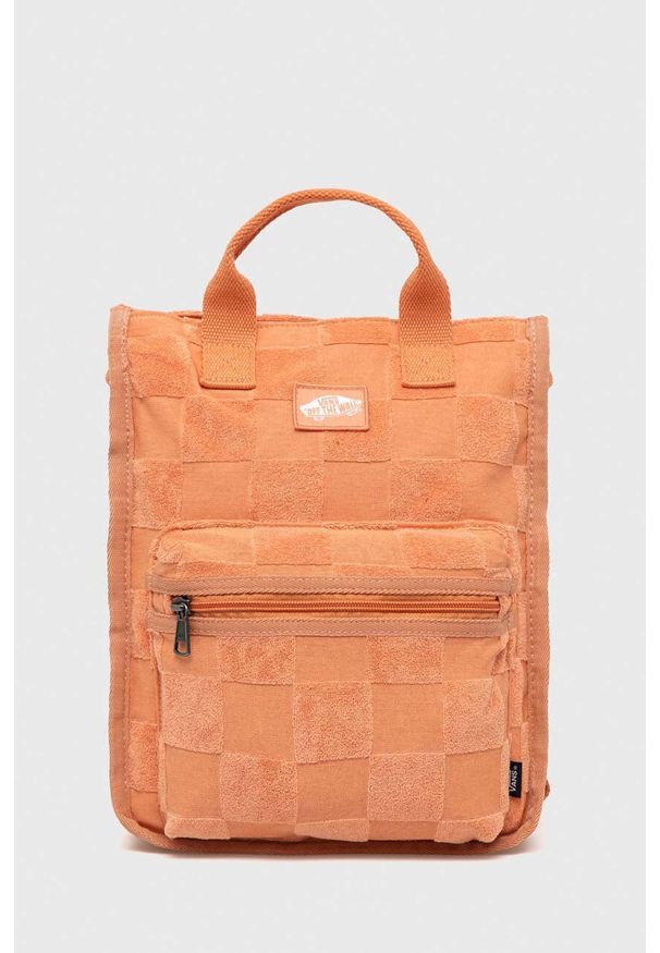 Vans plecak damski kolor pomarańczowy mały gładki. Kolor: pomarańczowy. Wzór: gładki