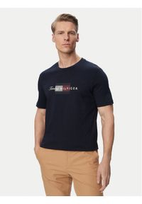 TOMMY HILFIGER - Tommy Hilfiger T-Shirt MW0MW43226 Granatowy Regular Fit. Kolor: niebieski. Materiał: bawełna #1
