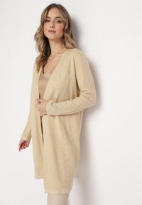 Born2be - Beżowy Kardigan Niezapinany Santtase. Kolor: beżowy. Sezon: jesień, zima #5