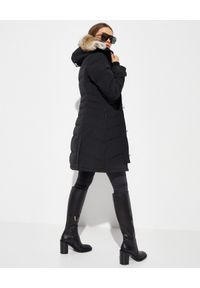 CANADA GOOSE - Czarna kurtka Lorette. Kolor: czarny. Materiał: wełna, materiał, futro. Wzór: aplikacja. Sezon: zima. Styl: elegancki, klasyczny #6