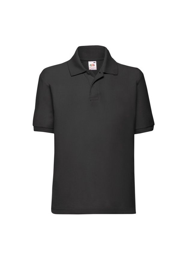 FRUIT OF THE LOOM - Koszulka Polo Dla Dzieci 65/35. Typ kołnierza: polo. Kolor: czarny