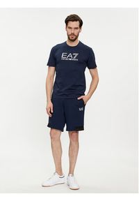 EA7 Emporio Armani T-Shirt 3DPT71 PJM9Z 1554 Granatowy Regular Fit. Kolor: niebieski. Materiał: bawełna