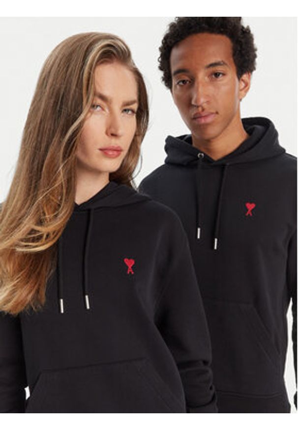 AMI PARIS - AMI Paris Bluza BFUSW235.730 Czarny Regular Fit. Kolor: czarny. Materiał: bawełna