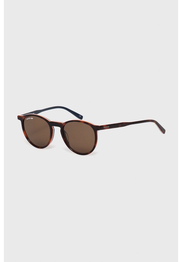 Lacoste - Okulary przeciwsłoneczne. Kształt: okrągłe. Kolor: brązowy