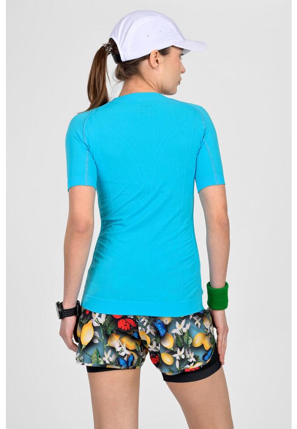 NESSI SPORTSWEAR - Koszulka z krótkim rękawem do biegania Damska Nessi Sportswear Ultra Oddychająca. Kolor: niebieski, turkusowy, wielokolorowy. Długość rękawa: krótki rękaw. Długość: krótkie. Sport: bieganie
