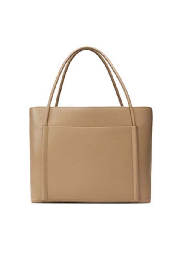 Calvin Klein Torebka Ck Linn Large Shopper K60K613109 Beżowy. Kolor: beżowy. Materiał: skórzane