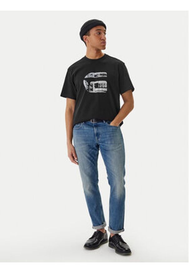 G-Star RAW - G-Star Raw T-Shirt G Icon Graphic D28823-E385 Czarny Regular Fit. Kolor: czarny. Materiał: bawełna