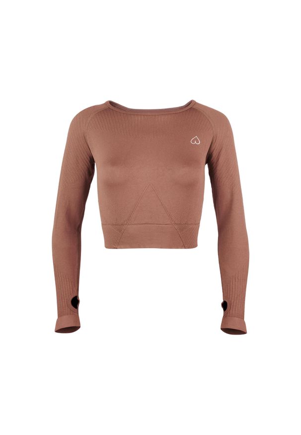 BESHAPED - Longsleeve fitness damski Beshaped Femme Force bezszwowy. Kolor: różowy. Materiał: nylon. Sport: fitness