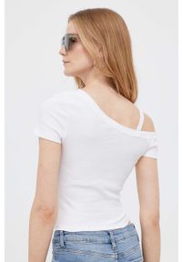 Pepe Jeans t-shirt Alexa damski kolor biały. Kolor: biały. Materiał: dzianina, prążkowany #4