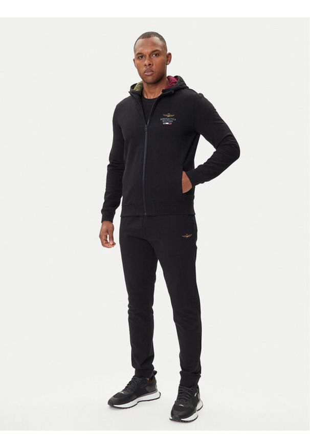 Aeronautica Militare Dres 252TF0102UF00662 Czarny Regular Fit. Kolor: czarny. Materiał: bawełna