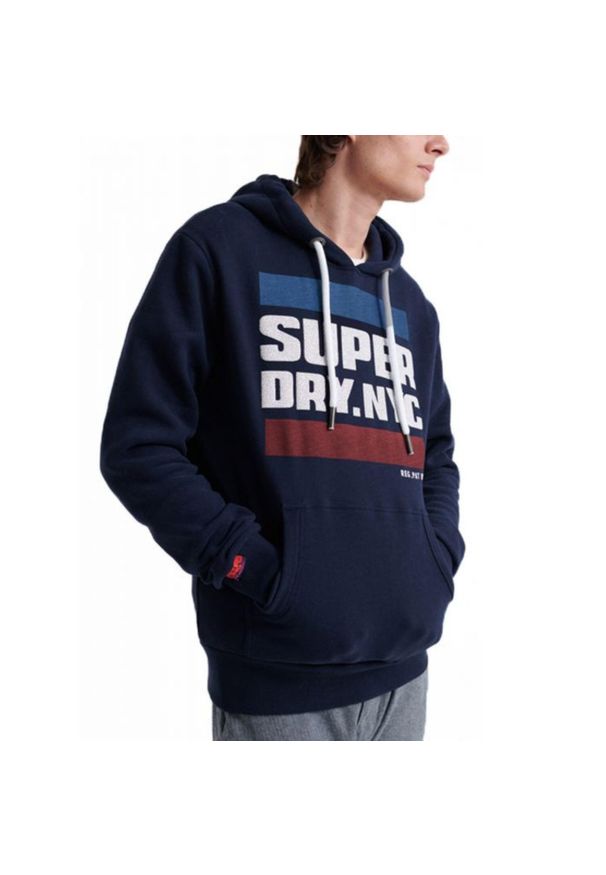 Bluza turystyczna męska Superdry Nyc Tab. Kolor: niebieski. Materiał: poliester, bawełna