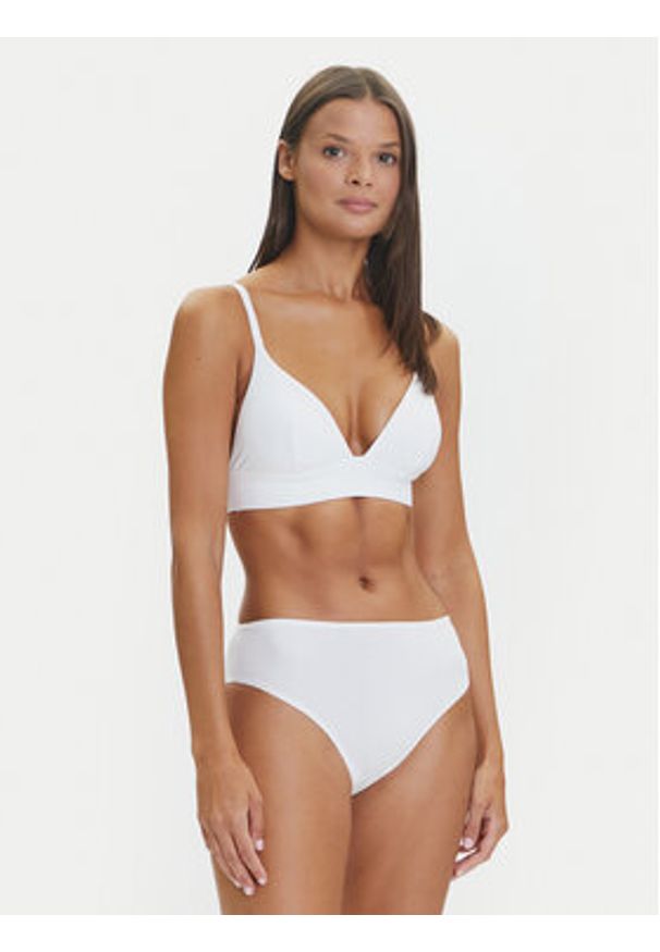 Hunkemöller Biustonosz braletka 302037 Biały. Kolor: biały. Materiał: bawełna, syntetyk