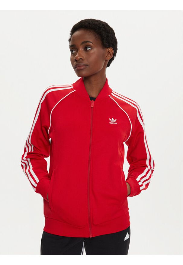 Adidas - adidas Bluza adicolor Classics SST IK4032 Czerwony Regular Fit. Kolor: czerwony. Materiał: bawełna