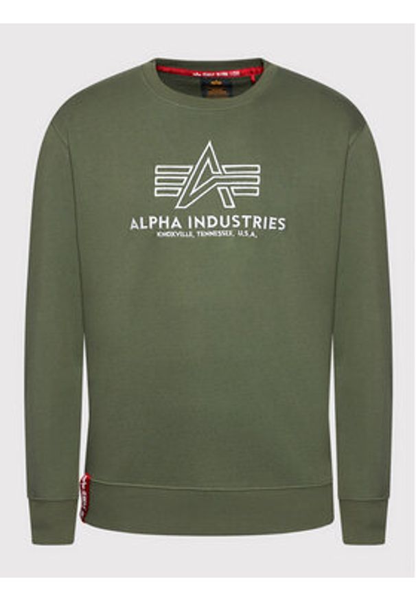 Alpha Industries Bluza Basic 118302 Zielony Regular Fit. Kolor: zielony. Materiał: bawełna