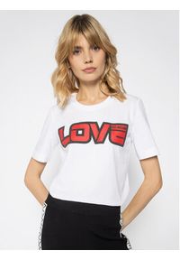 Love Moschino - T-Shirt LOVE MOSCHINO. Kolor: biały