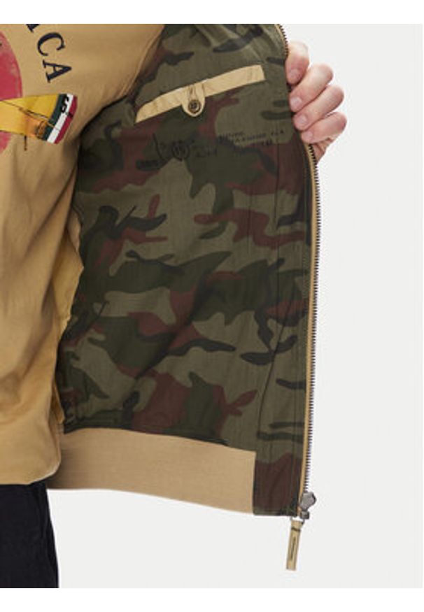 Aeronautica Militare Kurtka bomber 251AB2216CT3501 Beżowy Regular Fit. Kolor: beżowy. Materiał: bawełna