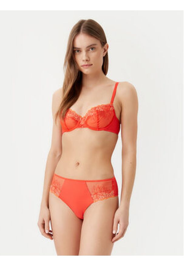 Chantelle Biustonosz balkonetka Spice C22BM5 Czerwony. Kolor: czerwony. Materiał: syntetyk