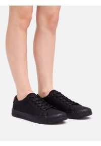 Big-Star - Trampki damskie ze skóry ekologicznej czarne OO274A462 906. Okazja: na co dzień. Nosek buta: okrągły. Kolor: czarny. Materiał: skóra ekologiczna. Styl: casual, klasyczny, sportowy #4