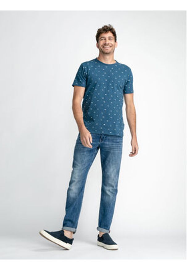 Petrol Industries T-Shirt M-1030-TSR657 Niebieski Regular Fit. Kolor: niebieski. Materiał: bawełna