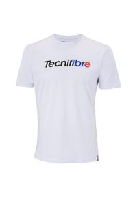 TECNIFIBRE - Koszulka tenisowa męska z krótkim rękawem Tecnifibre Club Tee. Kolor: biały. Długość rękawa: krótki rękaw. Długość: krótkie. Sport: tenis