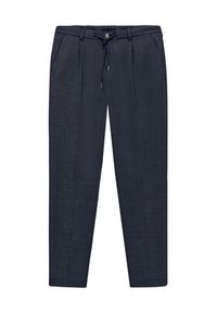 Bugatti Chinosy 1950-16210E Granatowy Slim Fit. Kolor: niebieski. Materiał: len #5