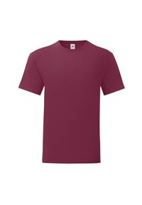 FRUIT OF THE LOOM - Kultowa Koszulka Unisex Dla Dorosłych. Kolor: czerwony, wielokolorowy, brązowy