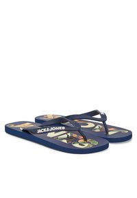 Jack & Jones - Jack&Jones Japonki Jfwlogo Palm Print Flip Flop Ln 12230642 Granatowy. Kolor: niebieski. Wzór: nadruk #4