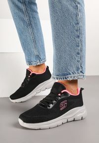 Renee - Czarne Siateczkowe Buty Sportowe Sneakersy na Piankowej Podeszwie Aridanor. Okazja: na co dzień. Kolor: czarny. Materiał: jeans #5