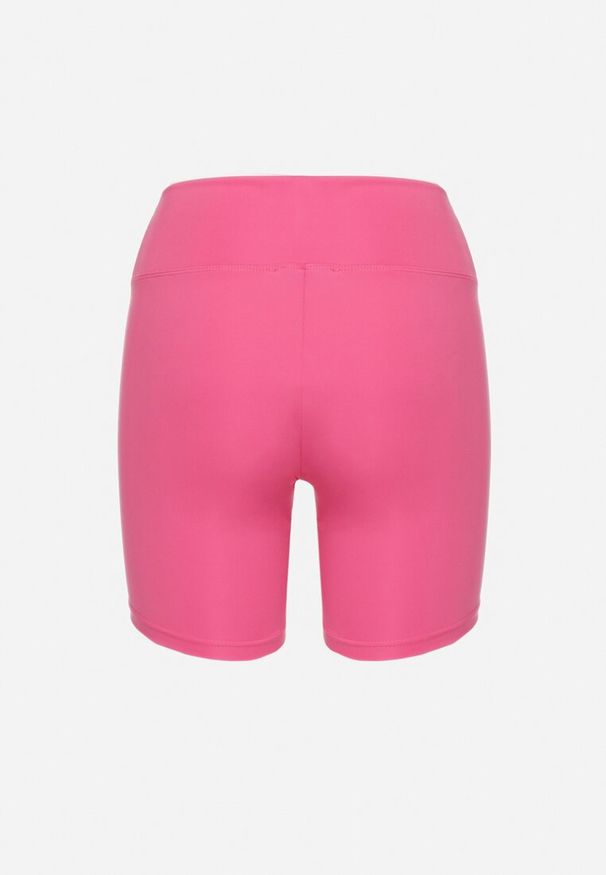 Born2be - Różowe Szorty Kolarki z Gumką w Talii Denadea. Kolor: różowy. Wzór: gładki