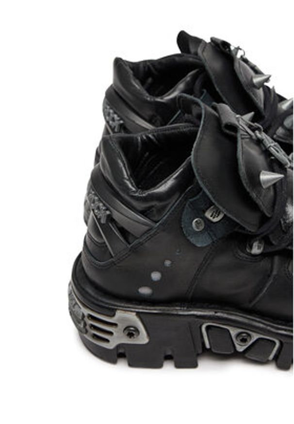 NEW ROCK Sneakersy M-110-S1 Czarny. Kolor: czarny. Materiał: skóra