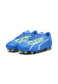 Buty piłkarskie dla dzieci Puma Ultra Play Fg ag Jr. Kolor: biały, wielokolorowy, zielony. Materiał: syntetyk, materiał. Szerokość cholewki: normalna. Sport: piłka nożna