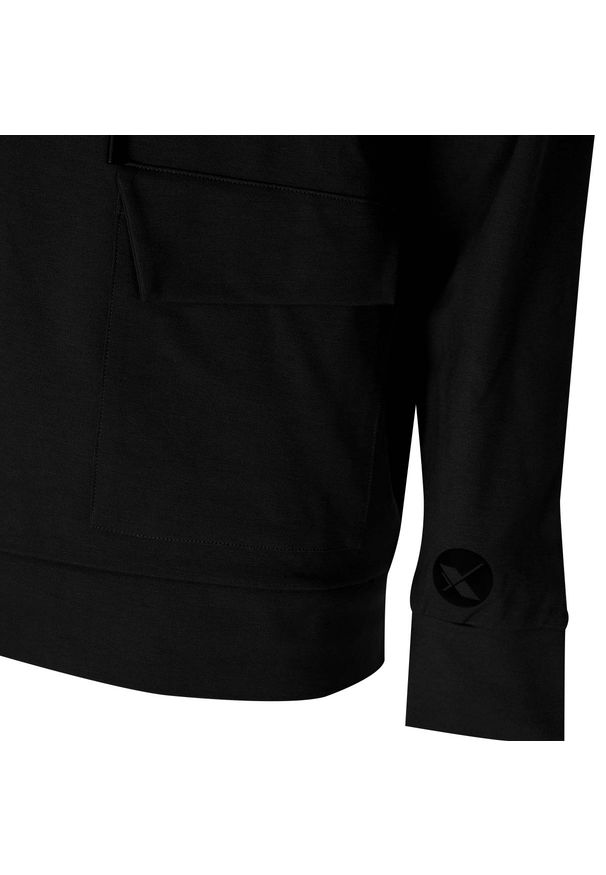 Xagon Man Bluza | A2008 1F 30052 | Mężczyzna | Czarny. Okazja: na co dzień. Typ kołnierza: kaptur. Kolor: czarny. Materiał: poliamid, elastan, akryl. Wzór: aplikacja. Styl: casual