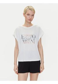 Emporio Armani T-Shirt EW000616 AF12187 U1131 Biały Loose Fit. Kolor: biały. Materiał: wiskoza