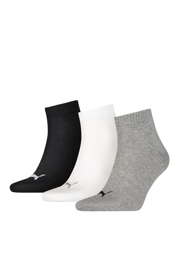 Skarpety męskie Puma QUARTER 3-PACK. Kolor: czarny, biały, szary, wielokolorowy. Sport: bieganie