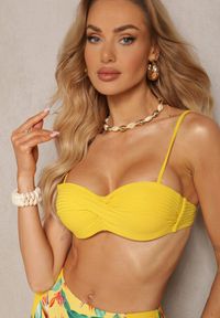 Renee - Żółte Bikini Dwuczęściowe Usztywniony Biustonosz i Figi z Wzorem Quetella. Kolor: żółty #3