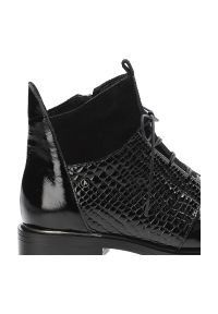 Czarne Botki Armodo Stylowe Obuwie Damskie. Okazja: na co dzień. Kolor: czarny. Materiał: skóra, materiał, lakier. Styl: elegancki #7