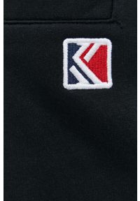 Karl Kani spodnie dresowe kolor czarny z aplikacją 6004039-black. Kolor: czarny. Materiał: dresówka. Wzór: aplikacja #3
