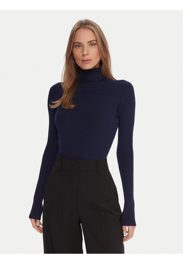 Kontatto Golf 3M0817C Granatowy Regular Fit. Typ kołnierza: golf. Kolor: niebieski. Materiał: syntetyk